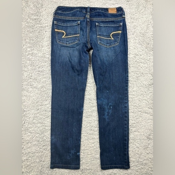 American Eagle Jeans Womens 2 Short Skinny Stretch Low Rise Dark Wash Vintage - Picture 5 of 5